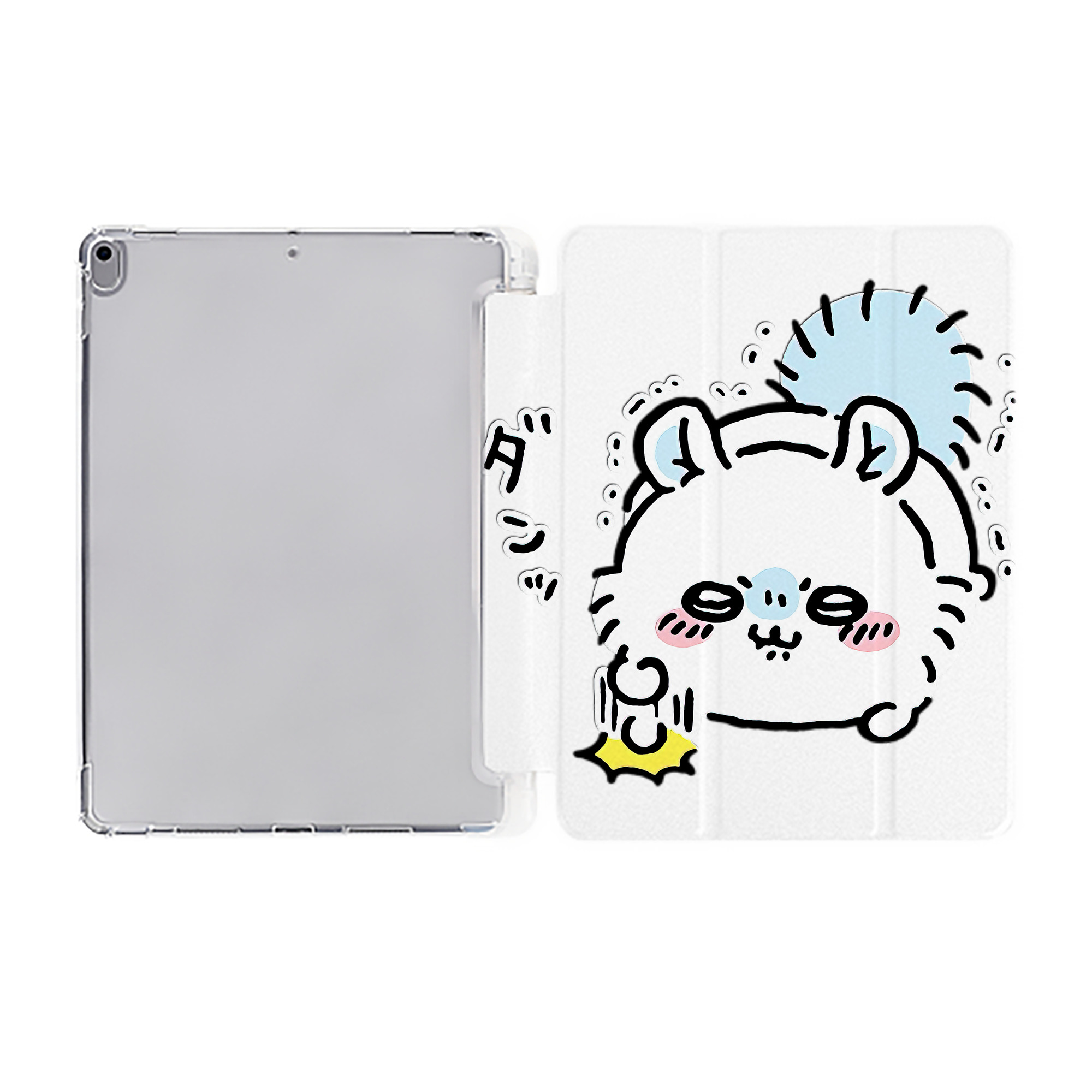 （画像用） ちいかわ モモンガ Chii-kawa Momonga IPad ケース ペン収納付き 三つ折りスタンド PUレザー×シリコン 対応機種9.5/10.5/10.9インチ